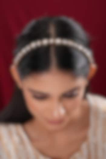 Gold Finish Kundan Polki Sheeshpatti by EKATHVA JAIPUR at Pernia's Pop Up Shop