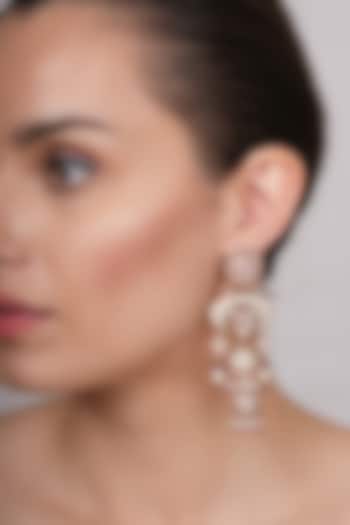 Gold Plated Red Kundan Polki Jhumka Earrings by EKATHVA JAIPUR at Pernia's Pop Up Shop