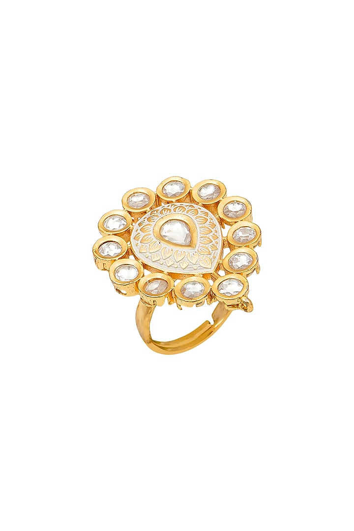 Gold Plated Enamelled Ring by EKATHVA JAIPUR at Pernia's Pop Up Shop