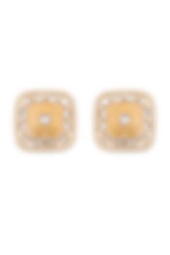 Gold Plated Square Earrings by EKATHVA JAIPUR