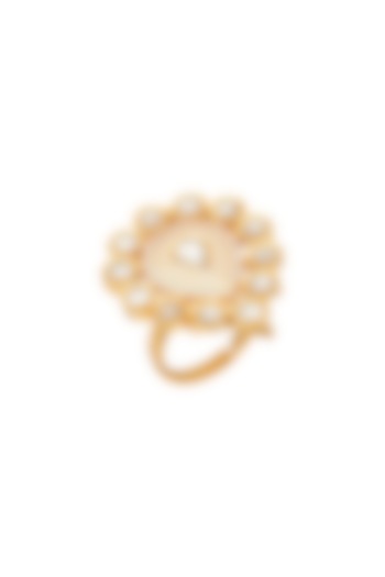 Gold Plated Kundan Polki Ring by EKATHVA JAIPUR at Pernia's Pop Up Shop