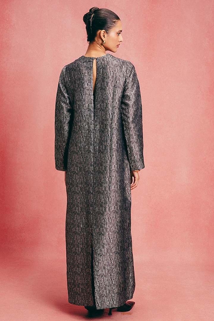 Black Handwoven Banarasi Kaftan by Ekaya at Pernia's Pop Up Shop