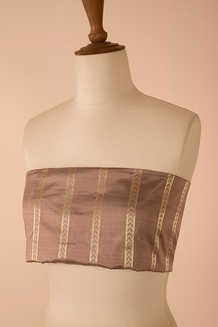 Mauve Handwoven Banarasi Silk Reception Saree Set by Ekaya at Pernia's Pop Up Shop