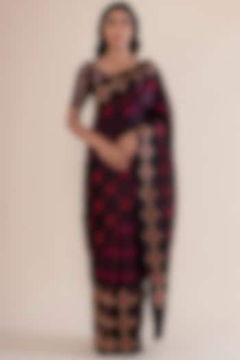 Garnet Handwoven Saree by Ekaya