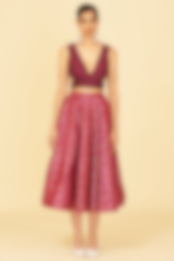 Violet Handwoven Skirt Set by Ekaya
