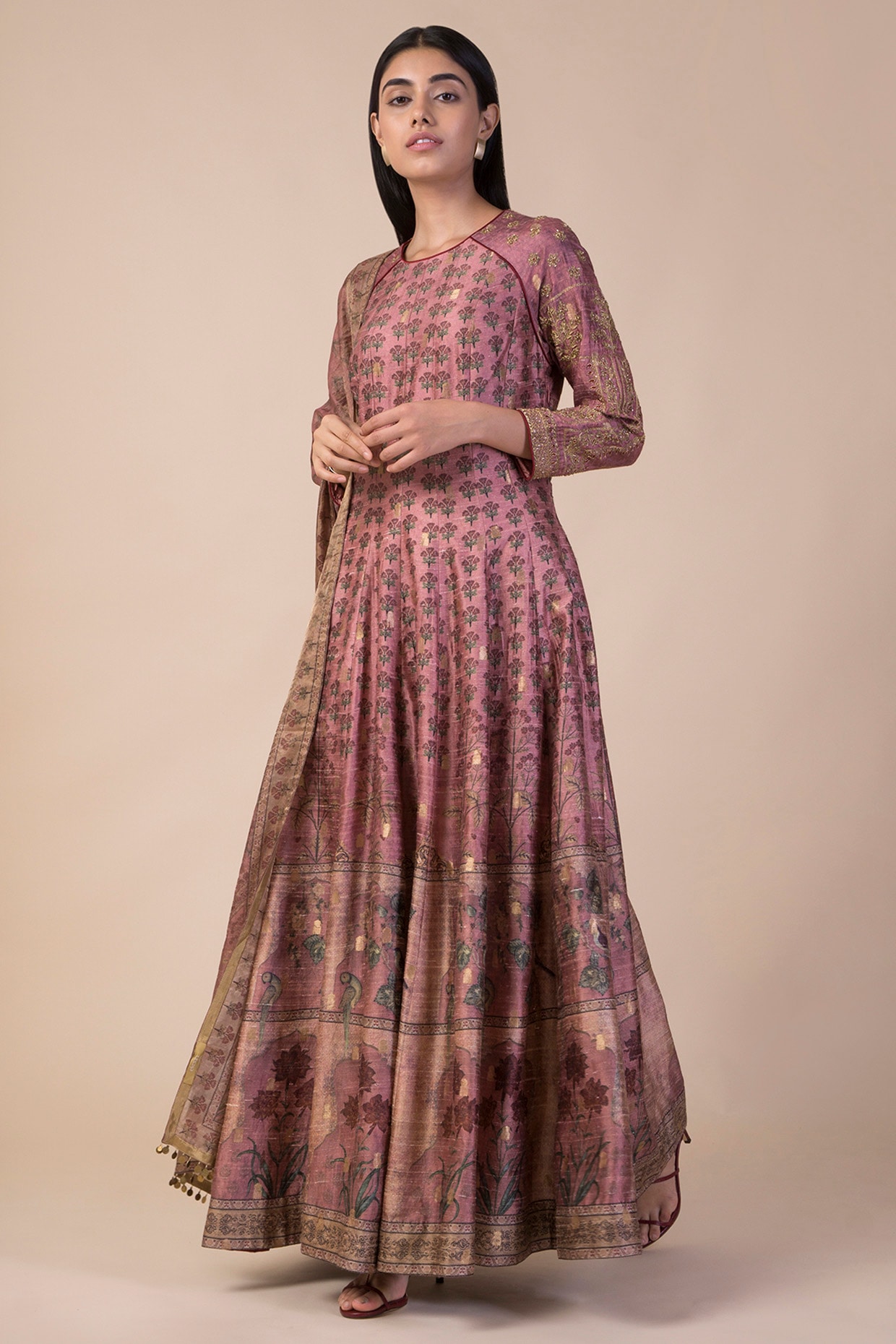 onion pink anarkali