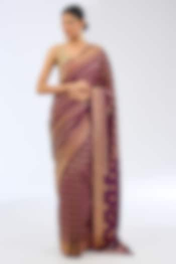 Magenta Pink Silk Handwoven Saree Set by Ekaya at Pernia's Pop Up Shop