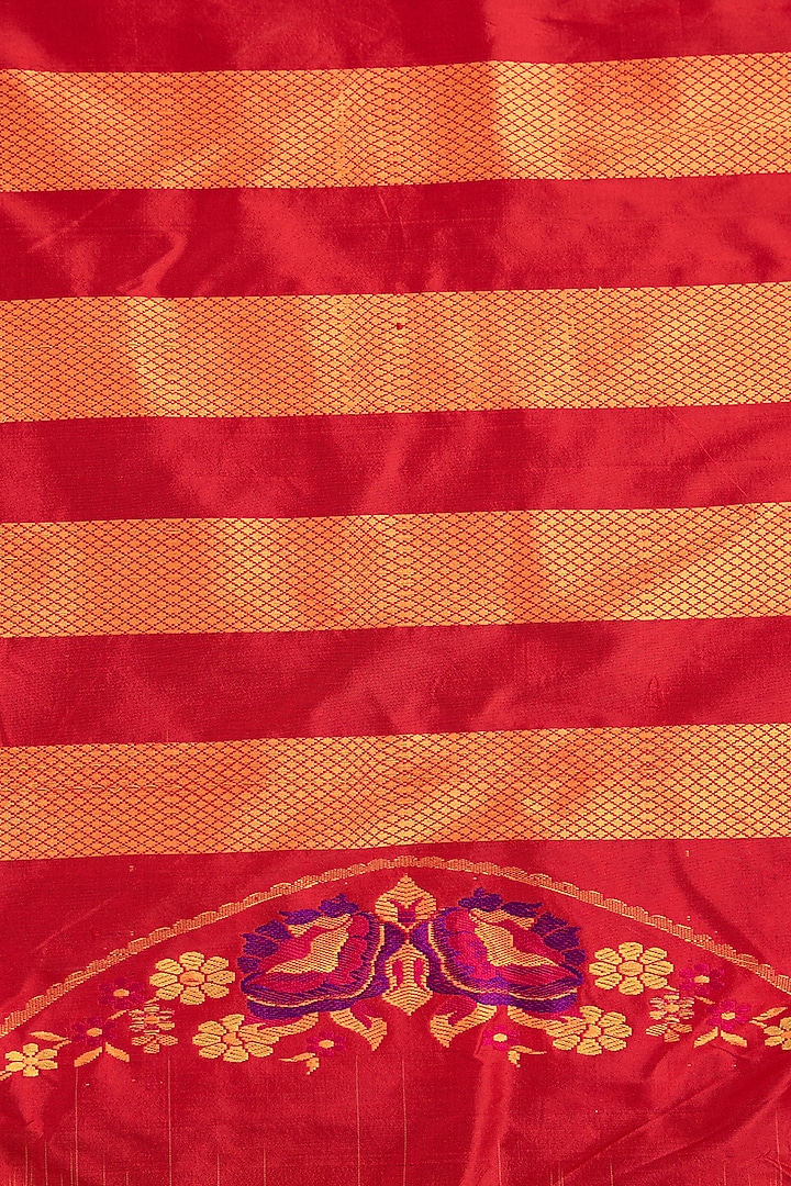 Mustard Silk Handwoven Wedding Saree Set by Ekaya at Pernia's Pop Up Shop