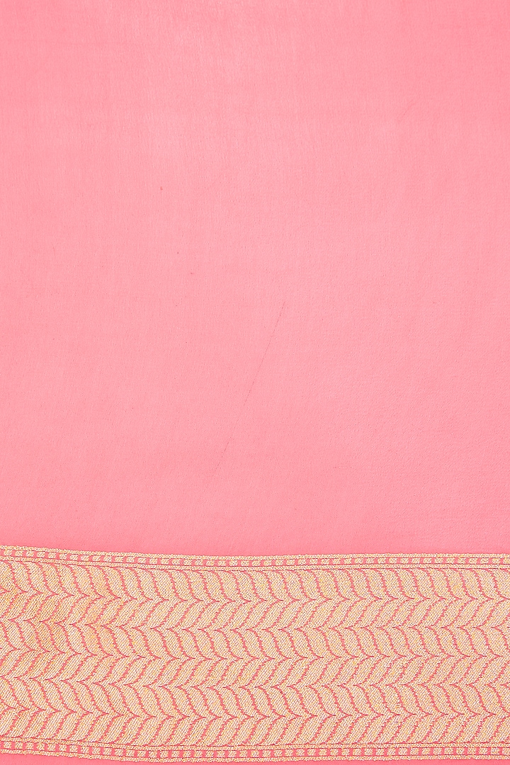 Pink Silk Handwoven Wedding Saree Set by Ekaya at Pernia's Pop Up Shop