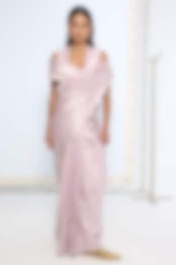 Lavender Pure Silk Zari Handwoven Wedding Saree Set by Ekaya at Pernia's Pop Up Shop