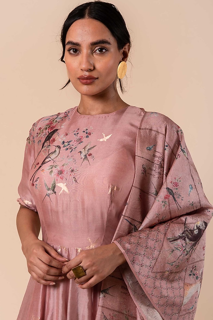 Pink Banarasi Kadhwa Wedding Anarkali Set by Ekaya at Pernia's Pop Up Shop