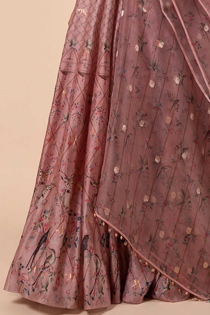 Pink Digital Printed Wedding Anarkali Set by Ekaya at Pernia's Pop Up Shop