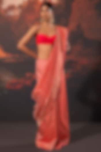 Pink Silk Handwoven Bridal Saree by Ekaya at Pernia's Pop Up Shop