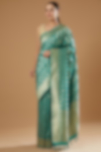 Blue Handwoven Silk Saree by Ekaya