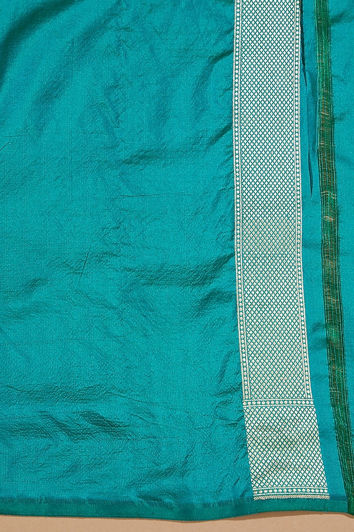 Deep Green Handwoven Silk Bridal Saree by Ekaya at Pernia's Pop Up Shop