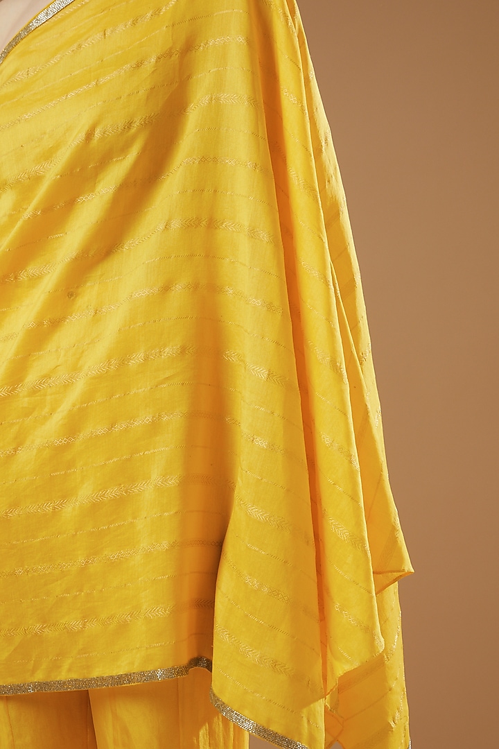 Yellow Silk & Organza Co-Ord Set by AROHI at Pernia's Pop Up Shop