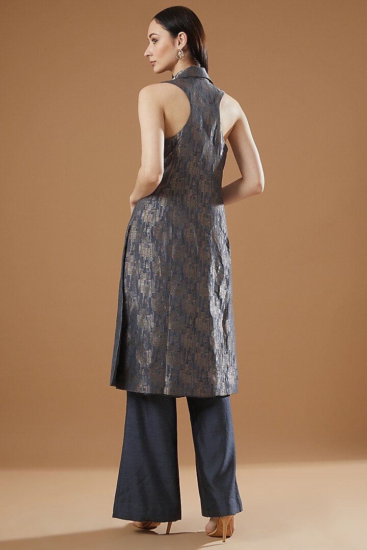 Grey Modal & Satin Jacket Set by AROHI at Pernia's Pop Up Shop