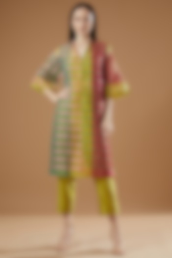 Multi-Colored Striped Kurta Set by AROHI