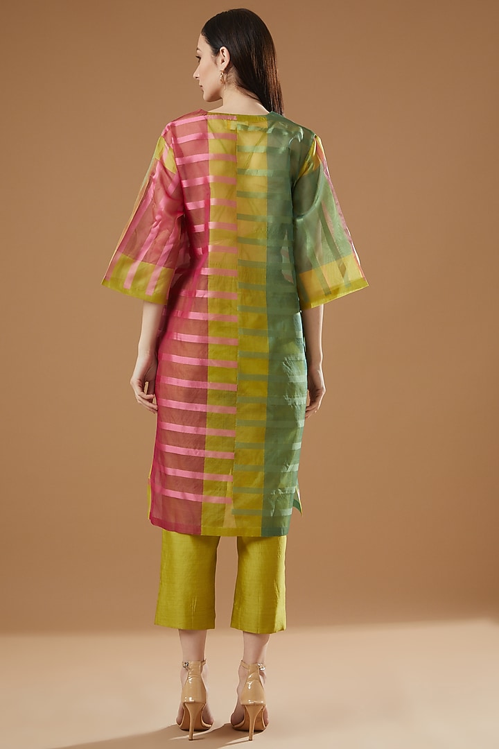 Multi-Colored Striped Kurta Set by AROHI at Pernia's Pop Up Shop
