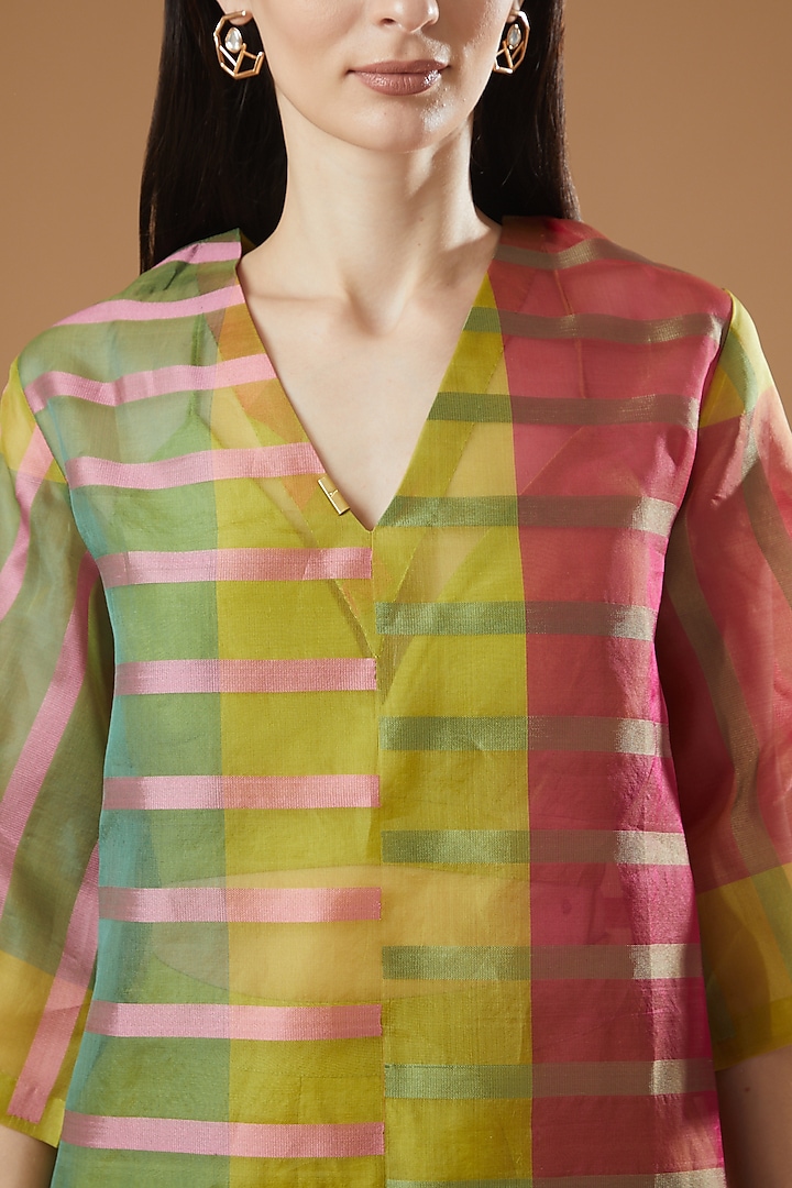 Multi-Colored Striped Kurta Set by AROHI at Pernia's Pop Up Shop