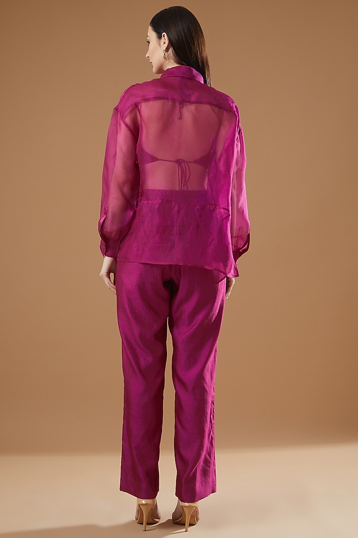 Berry Organza & Silk Co-Ord Set by AROHI at Pernia's Pop Up Shop