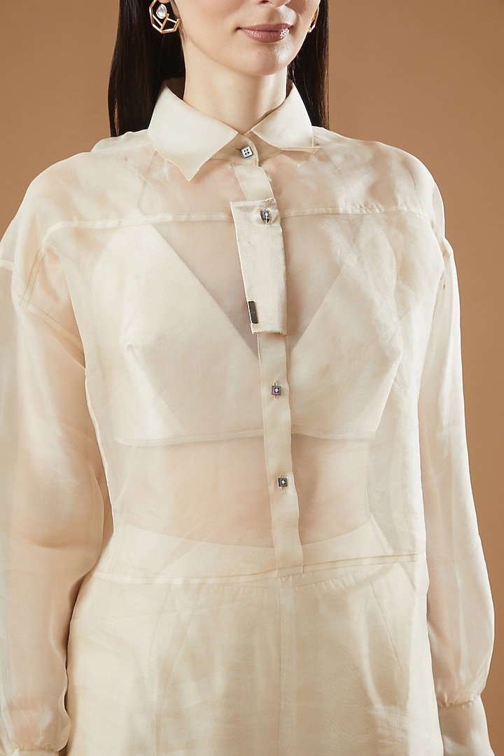 Ivory Organza & Silk Co-Ord Set by AROHI at Pernia's Pop Up Shop