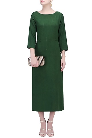 Moss Green Tunic Dress by Ekadi