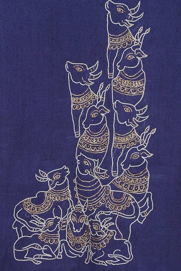 Blue embroidered long tunic available only at Pernia's Pop Up Shop.