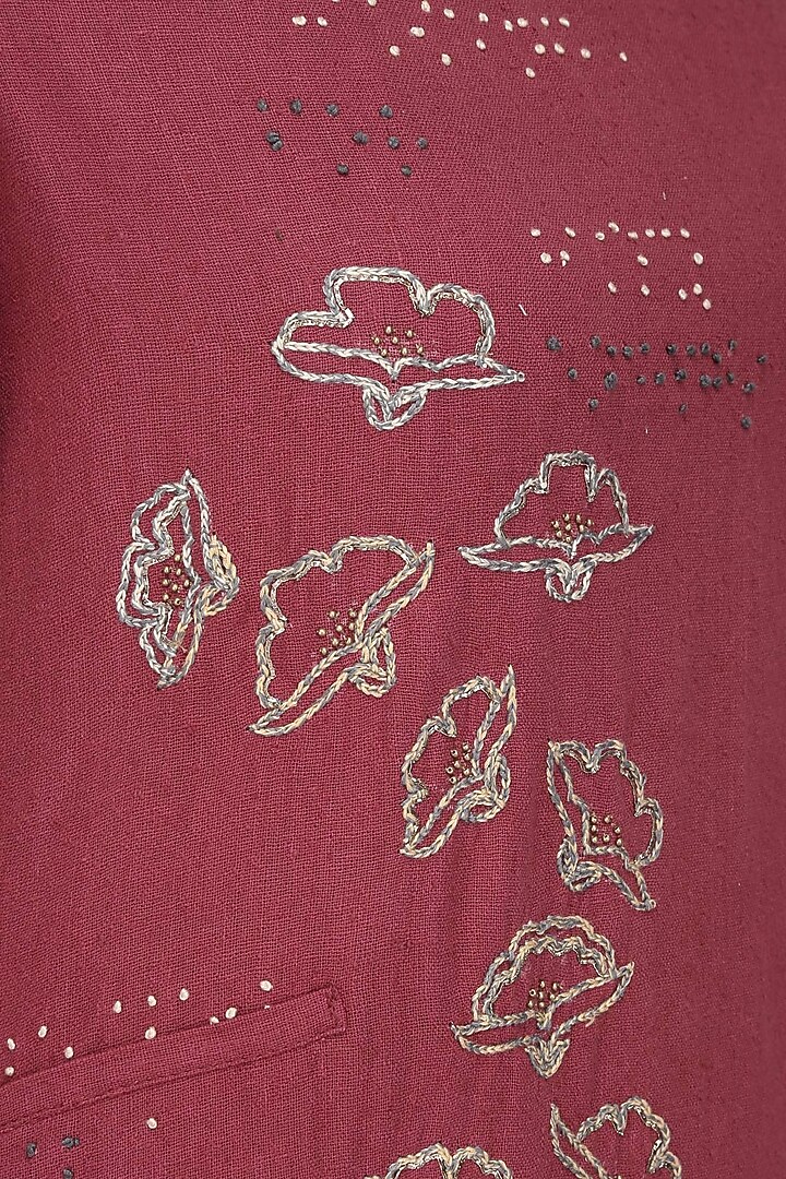 Rose pink brick embroidered dress available only at Pernia's Pop Up Shop.