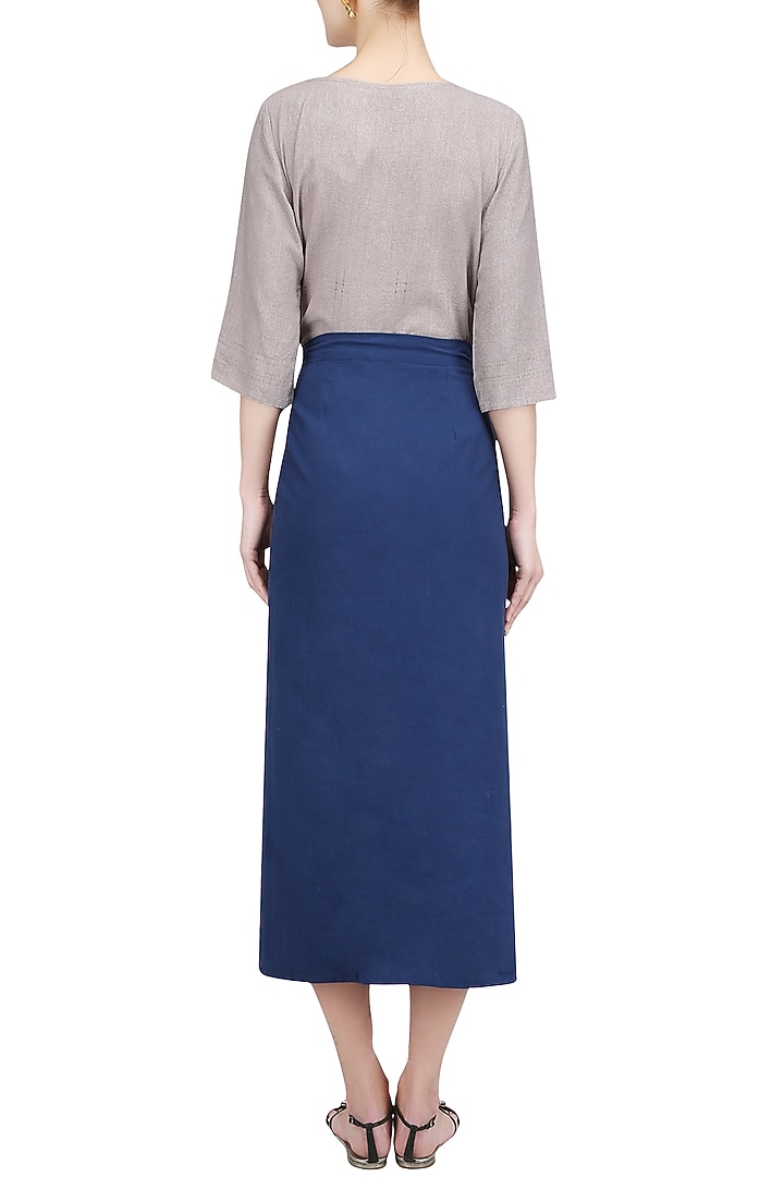 blue wrap around skirt set available only at Pernia's Pop Up Shop.