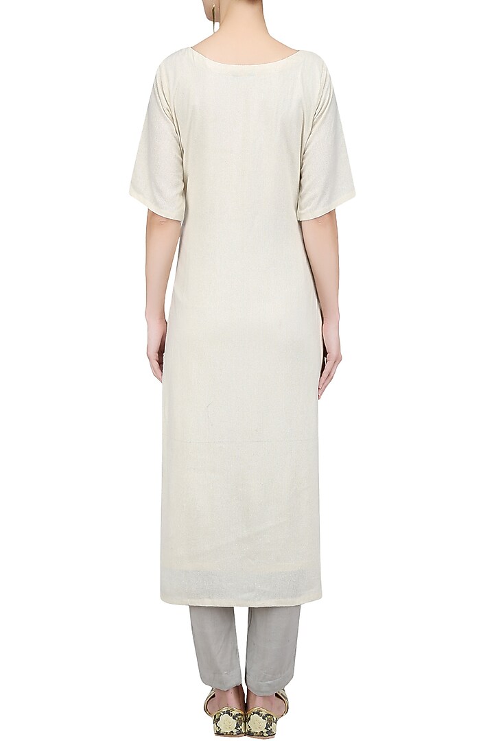 Off white embroidered tunic available only at Pernia's Pop Up Shop.