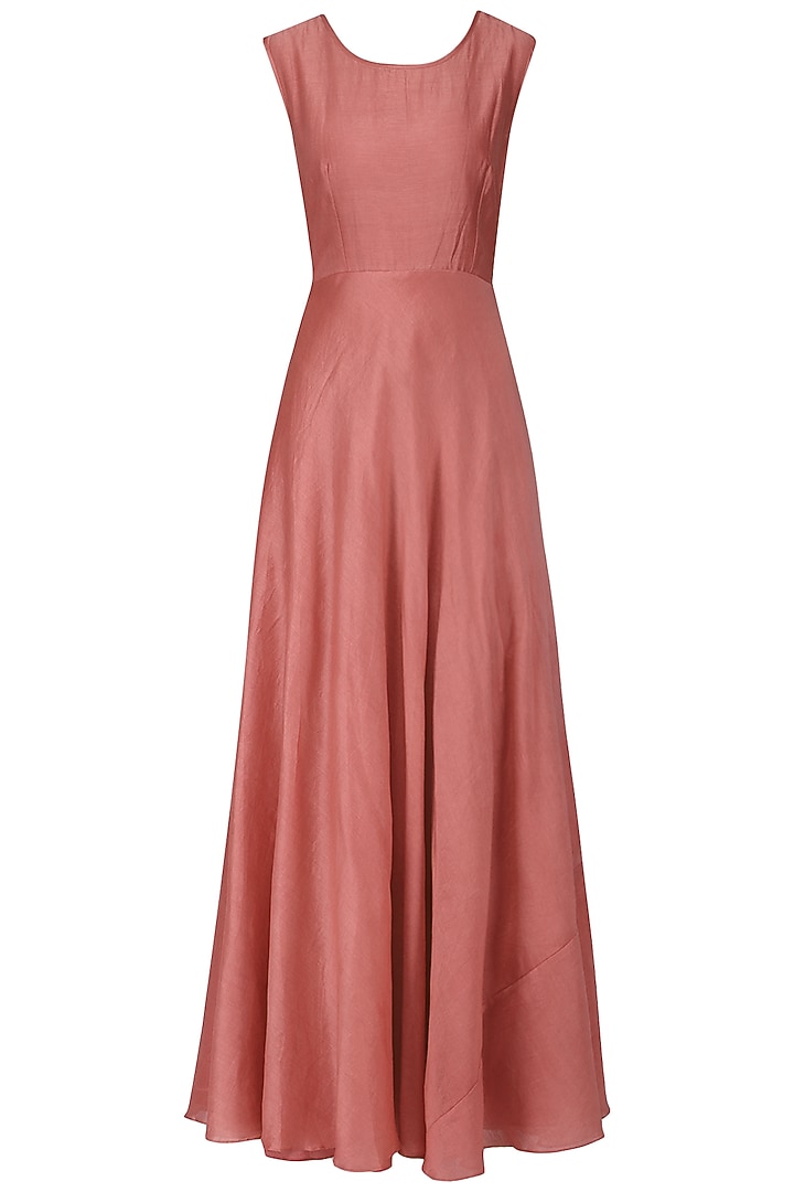 Peach anarkali gown with embroidered cape top available only at Pernia's Pop Up Shop.