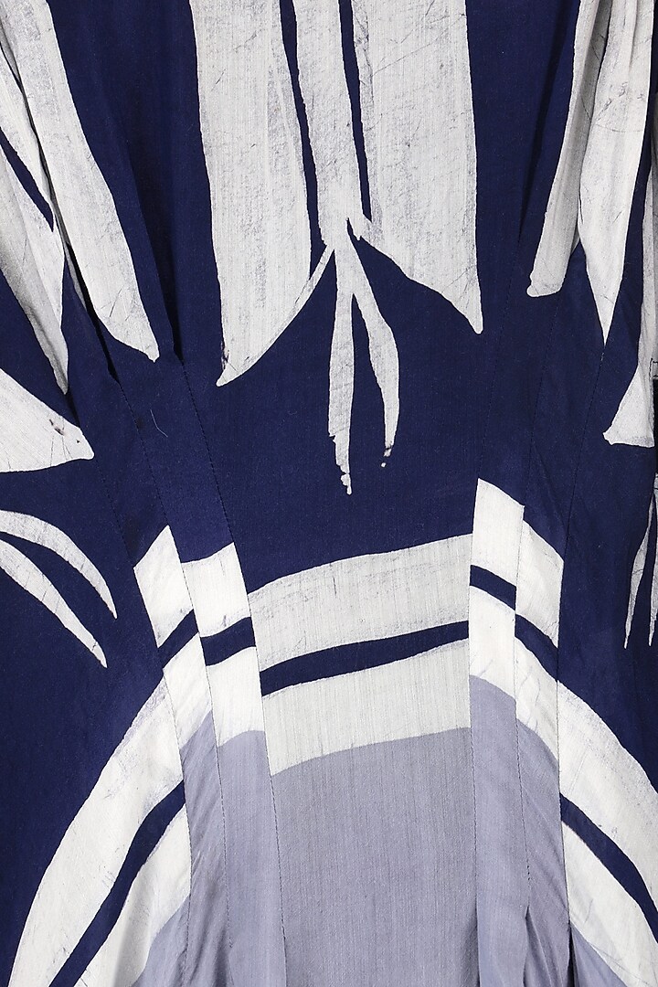 Off white and navy cowl Drape dress available only at Pernia's Pop Up Shop.