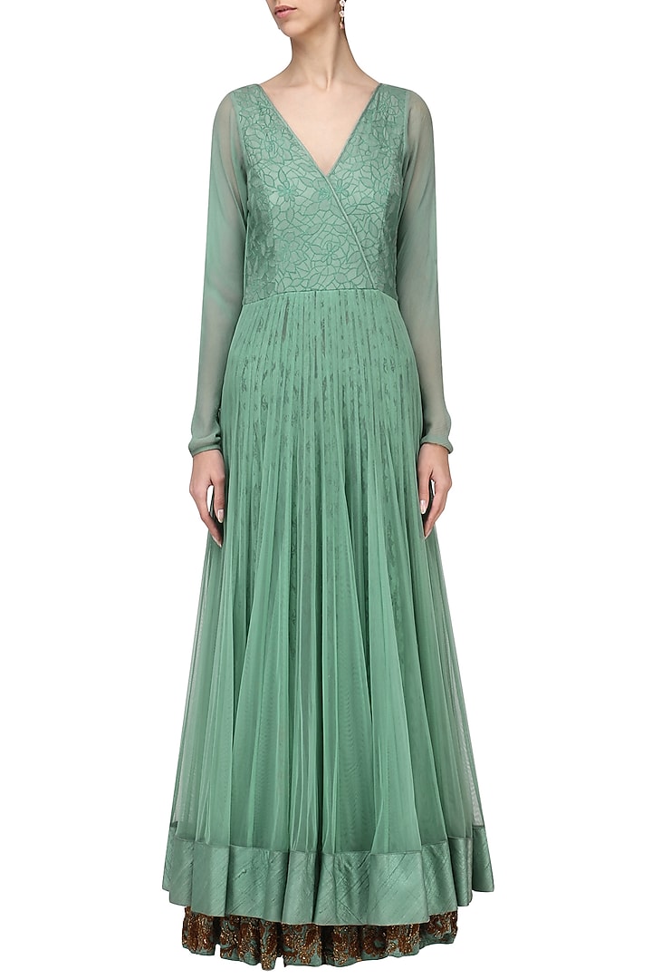 Ash blue embroidered gown available only at Pernia's Pop Up Shop.