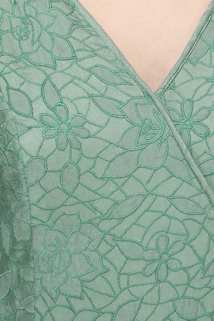Ash blue embroidered gown available only at Pernia's Pop Up Shop.
