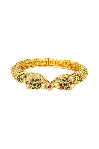 Gold Plated Meenakari Kada by EKATHVA JAIPUR