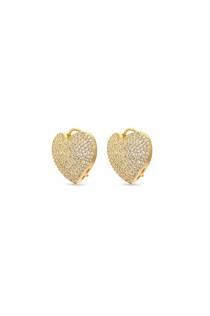 Gold Plated Zircon Stud Earrings by ELAA