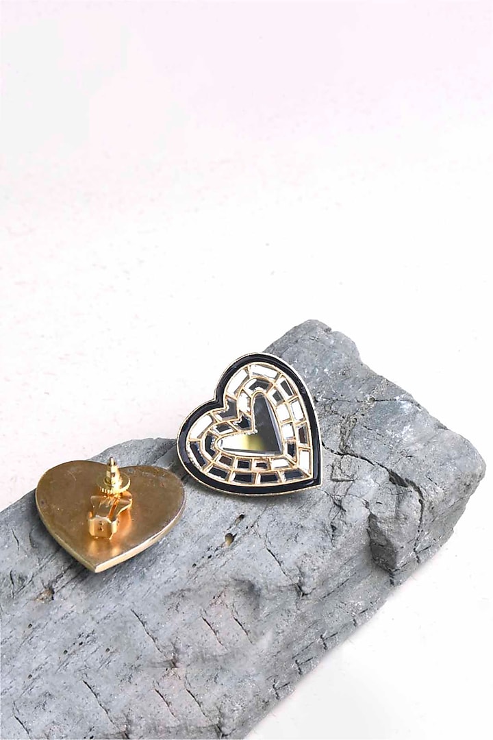 Gold Plated Mirror Stud Earrings by ELAA at Pernia's Pop Up Shop