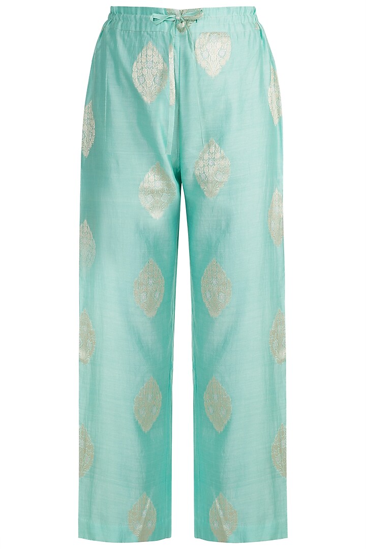 Sky Blue Embroidered Kurta With Palazzo Pants by Label Earthen at Pernia's Pop Up Shop
