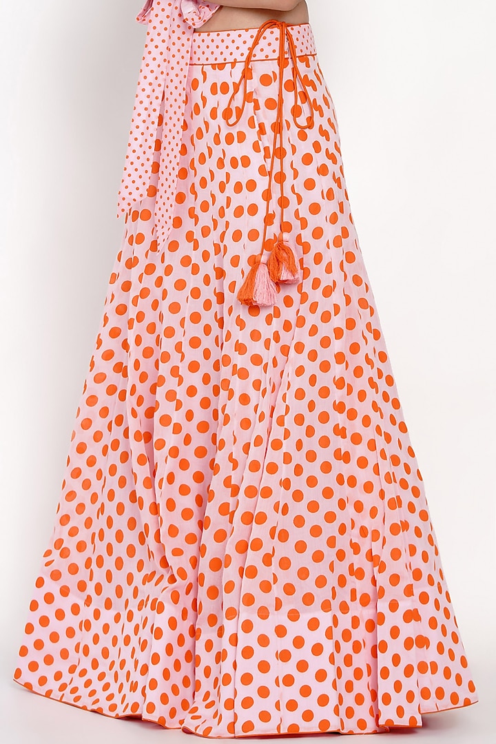 Pink & Orange Printed Lehenga Set by Label Earthen at Pernia's Pop Up Shop