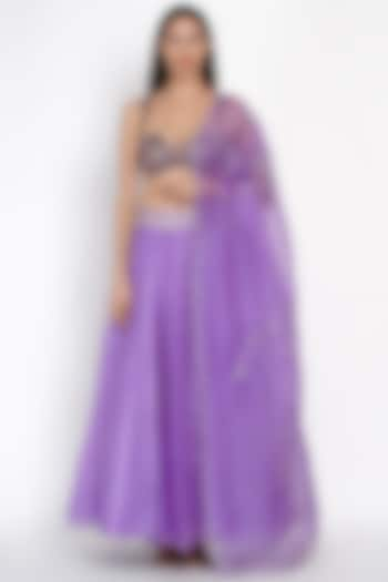 Lavender Sequins Wedding Lehenga Set by Label Earthen at Pernia's Pop Up Shop