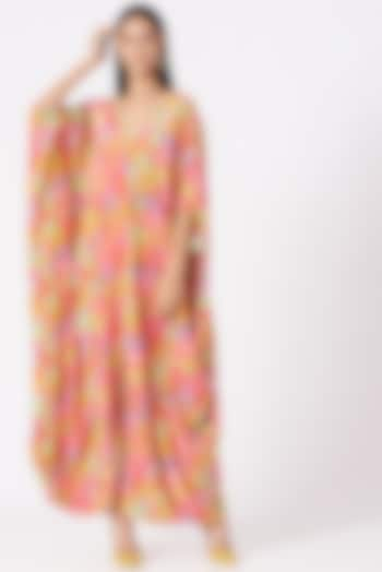 Multi Colored Digital Printed Kaftan by Elena Singh