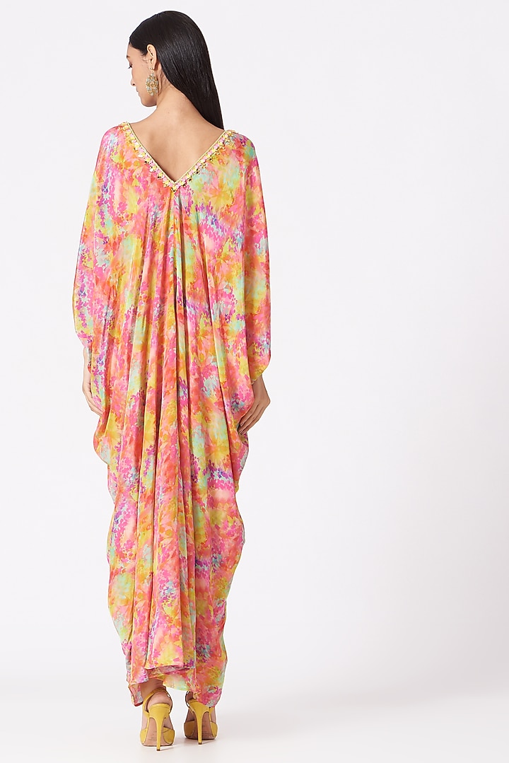 Multi Colored Digital Printed Kaftan by Elena Singh at Pernia's Pop Up Shop