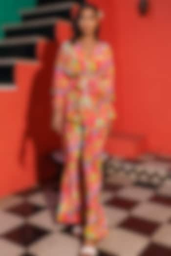 Multi-Colored Crepe Printed Co-Ord Set by Elena Singh at Pernia's Pop Up Shop