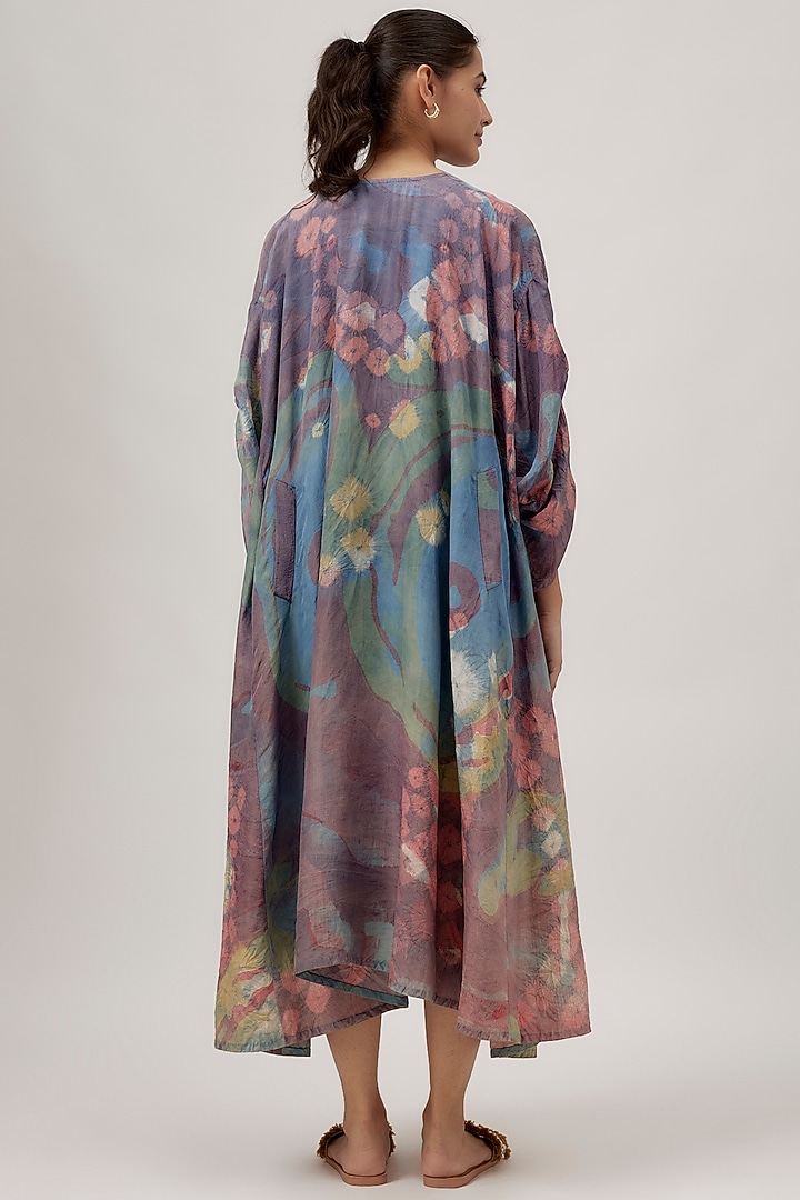 Indigo Fine Silk Screen Printed Oversized Cocktail Dress by 11.11 / eleven eleven at Pernia's Pop Up Shop