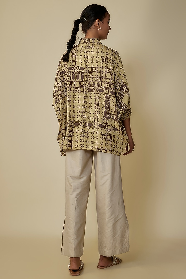 Whiskey Gold Fine Silk Screen Printed Shirt by 11.11 / eleven eleven at Pernia's Pop Up Shop