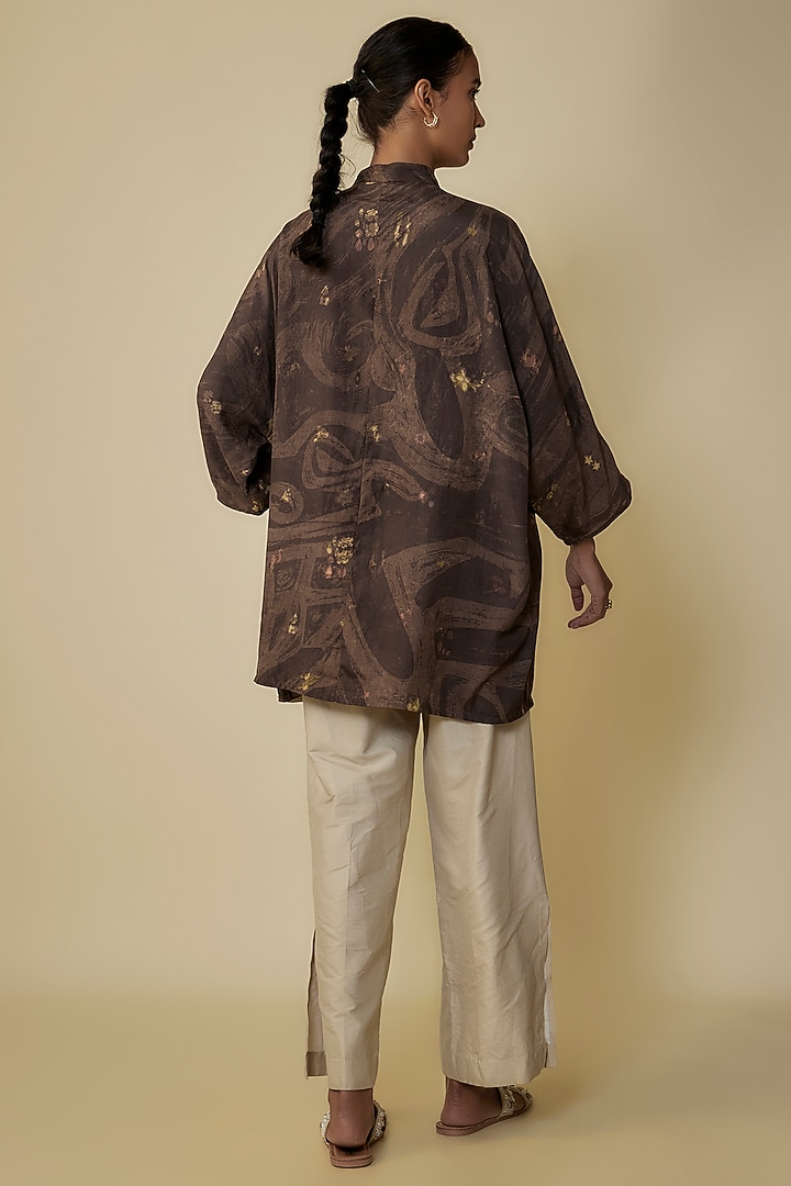 Black Fine Silk Screen Printed Shirt by 11.11 / eleven eleven at Pernia's Pop Up Shop