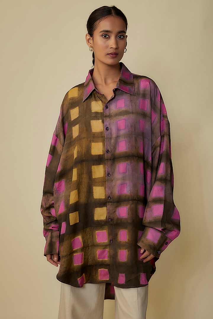 Multi-Colored Fine Silk Shirt by 11.11 / eleven eleven at Pernia's Pop Up Shop