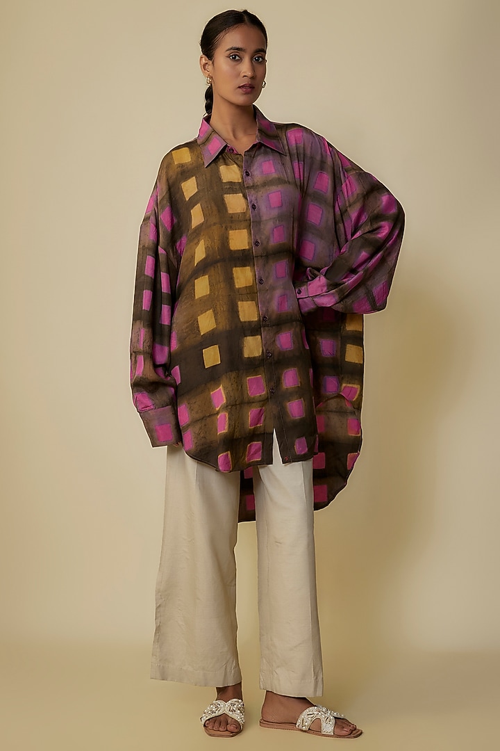 Multi-Colored Fine Silk Shirt by 11.11 / eleven eleven at Pernia's Pop Up Shop