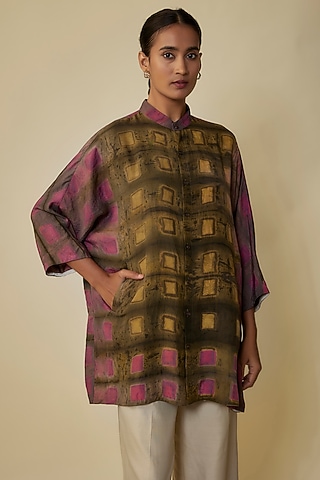 Multi-Colored Fine Silk Kimono Shirt by 11.11 / eleven eleven